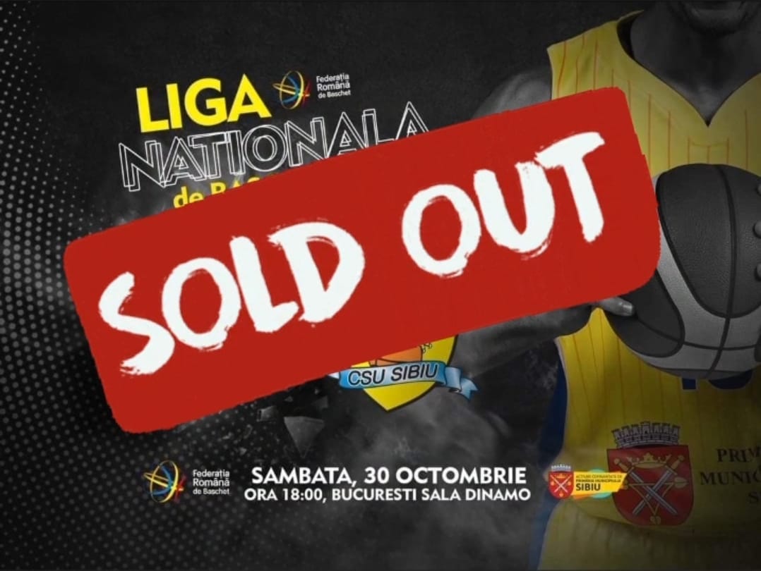 Sold out pentru meciul Dinamo București vs BC CSU Sibiu. Peste 1.700 de bilete virtuale cumpărate de fani
