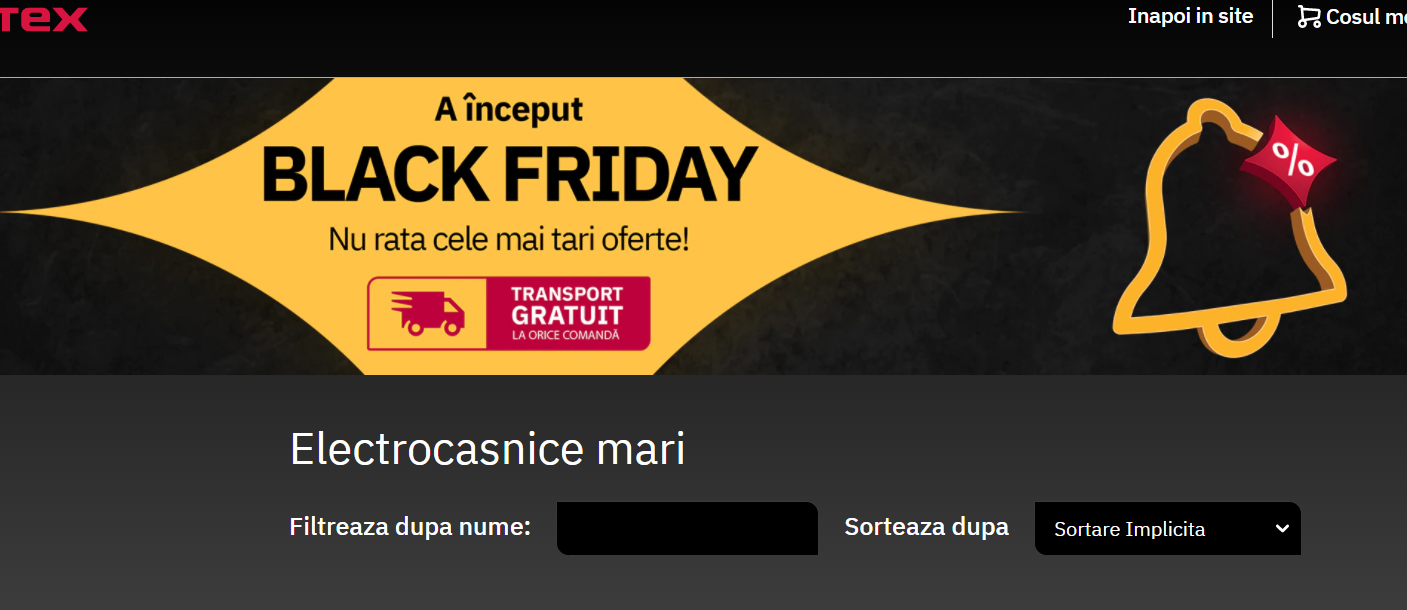 Comisarii de la Protecţia Consumatorului propun suspendarea temporară a site-lui altex.ro  în contextul Black Friday