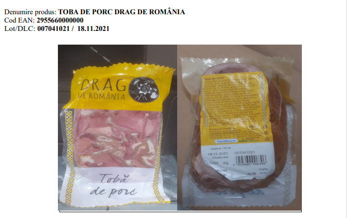 Carrefour retrage de pe piaţă un sortiment de tobă de porc, care conținea o bacterie care provoacă o boală periculoasă