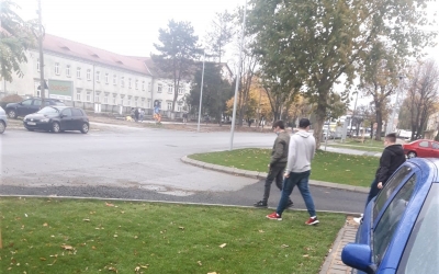 FOTO Respectul unor sibieni pentru noile plantări și crearea de spații verzi din Sibiu: „Parchează mașina pe iarbă și vandalizează copacii”