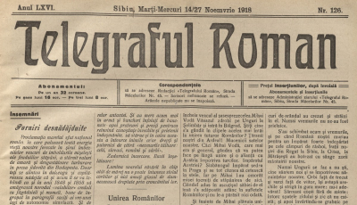Telegraful Român, publicația Mitropoliei Ardealului, va trece în online. Este cel mai vechi ziar românesc