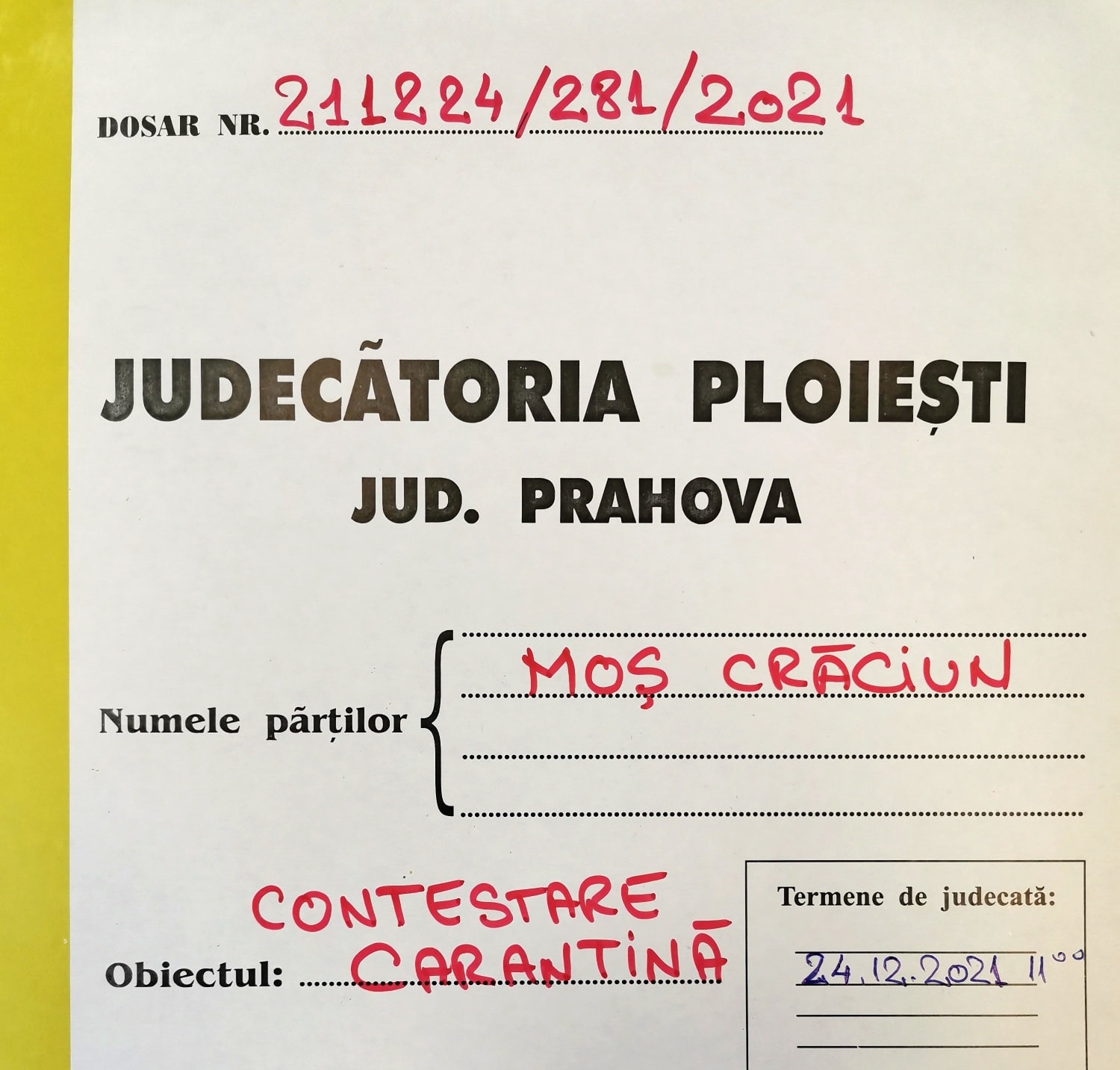 Judecătoria Ploiești: Moș Crăciun contestă decizia de carantinare! Sania nu este considerată vehicul