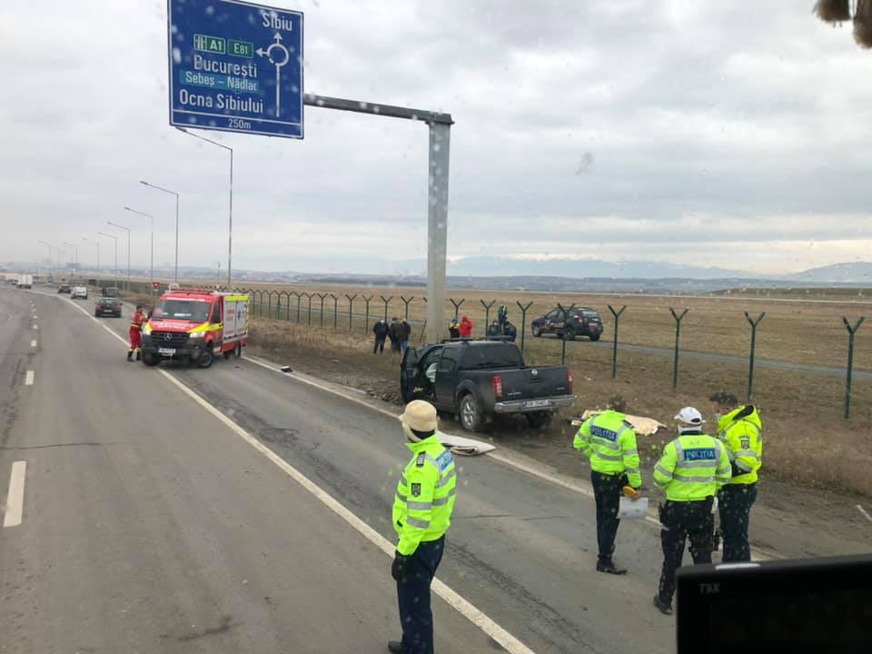 Accident mortal la intrarea în Sibiu dinspre Cristian. Șoferul avea 32 de ani