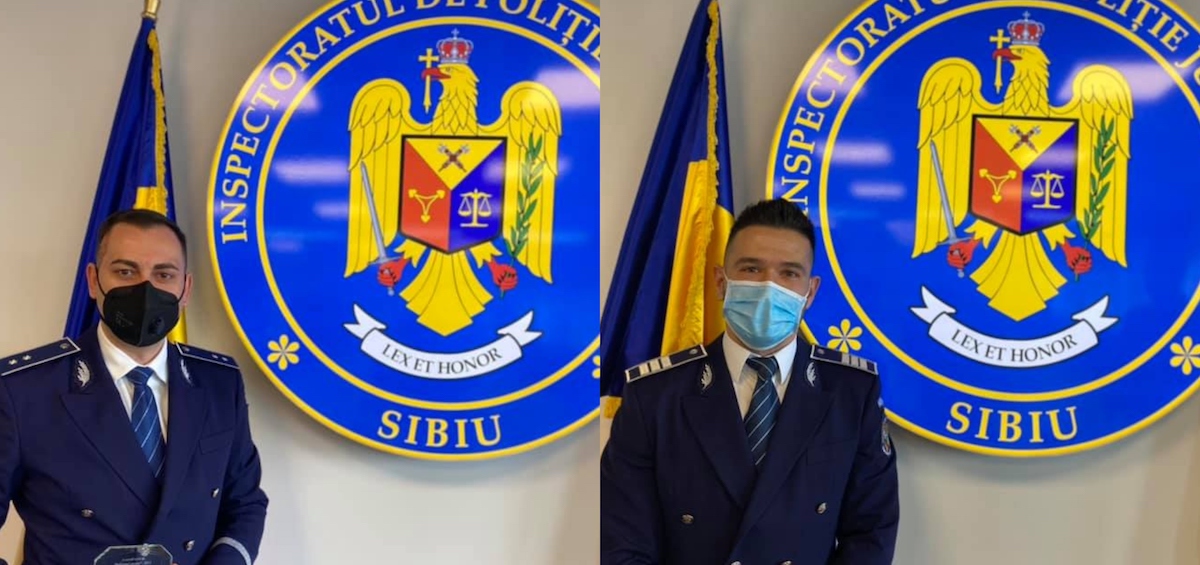 Polițiștii anului 2020, de la Sibiu: au lucrat la cel mai mare dosar din istoria inspectoratului și au prins infractori în timpul liber
