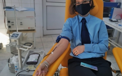 Jandarmii sibieni au donat sânge. Unul dintre ei a donat plasmă, după ce s-a vindecat de COVID