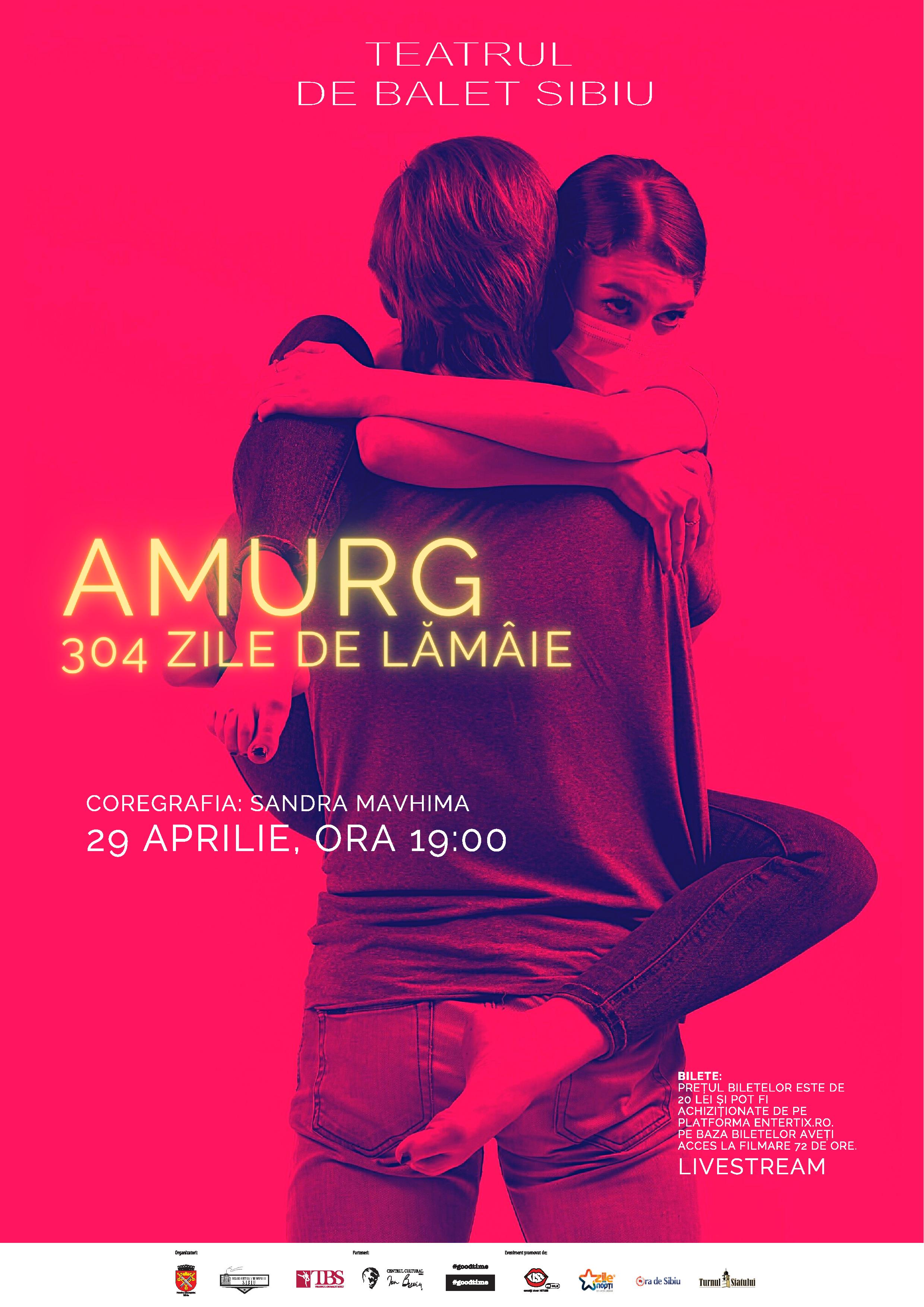 Teatrul de Balet Sibiu prezintă joi, 29 aprilie, spectacolul de dans contemporan ”Amurg, 304 zile de lămâie”