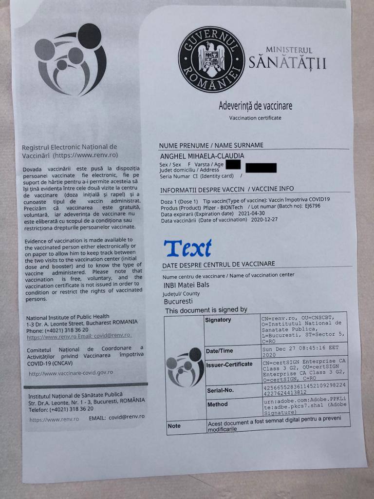 Adeverinţele clasice de vaccinare sau de testare pot fi folosite la graniță până în 12 august