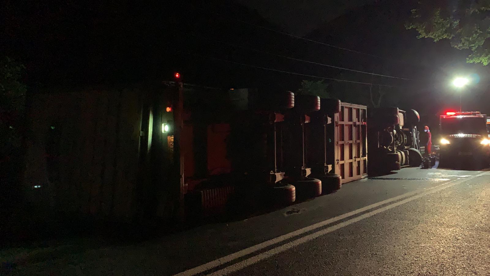Un TIR încărcat cu porci s-a răsturnat pe Valea Oltului