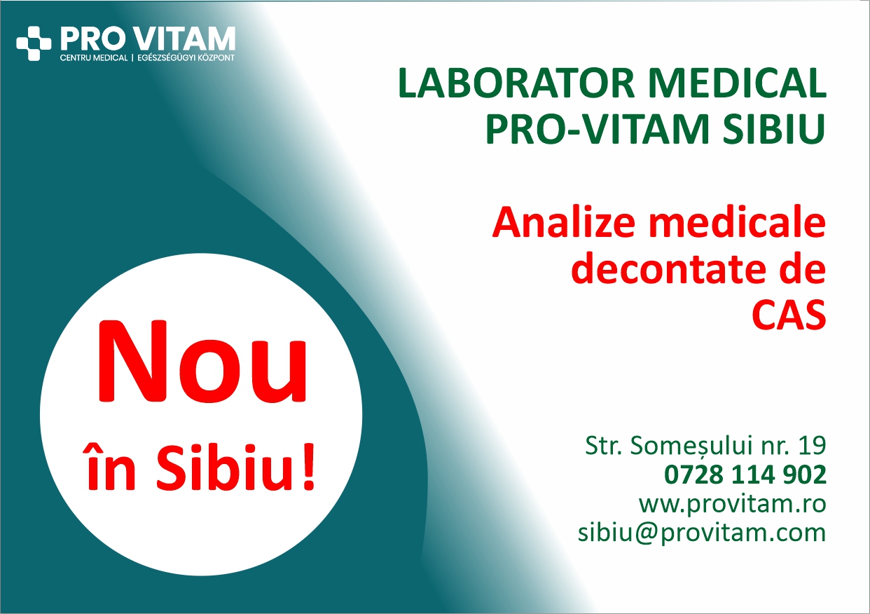 PRO VITAM SIBIU - analize medicale decontate de CAS