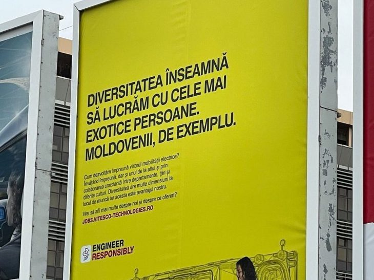 Reclama care îi numește pe moldoveni ”persoane exotice” are o variantă și în Sibiu