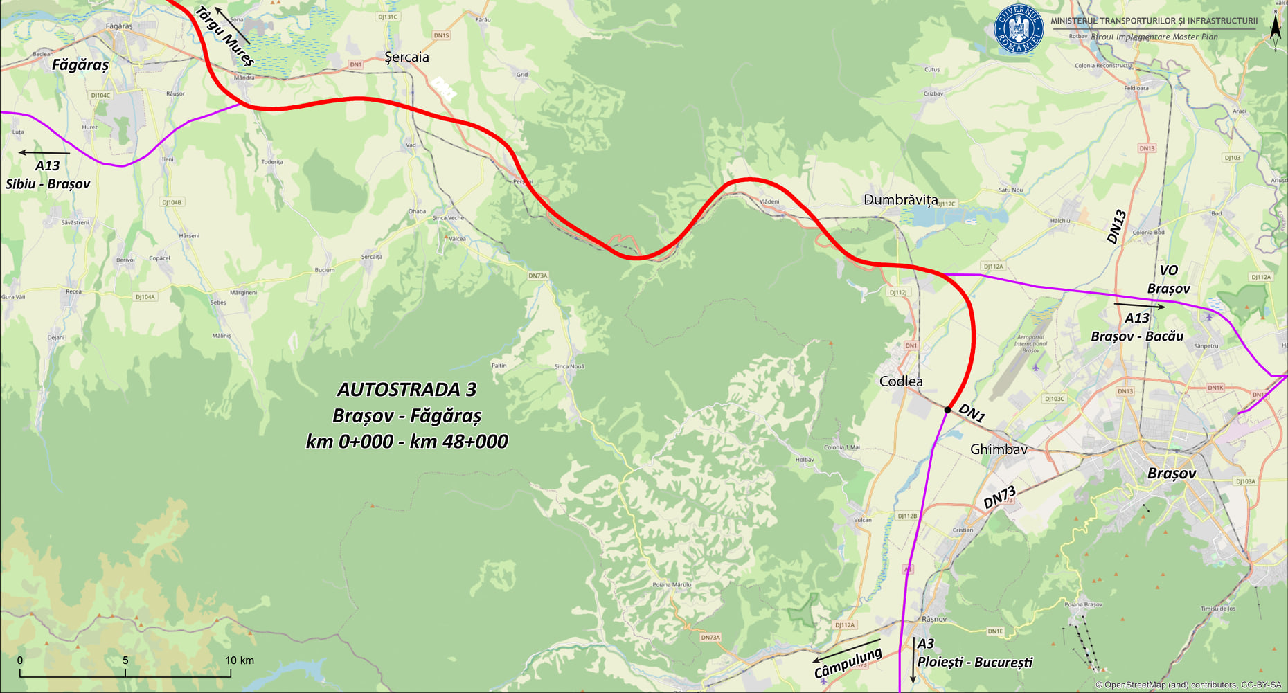 Ministrul Drulă anunță semnarea contractului pentru proiectarea a 48 de km de autostradă între Sibiu și Brașov