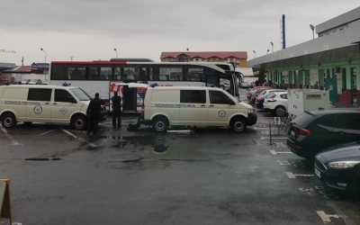SRI-ul desfășoară un exercițiu pirotehnic în curtea autogării Atlassib