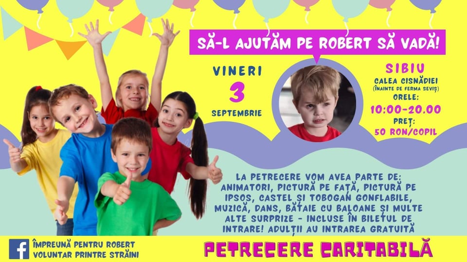 Petrecere lângă Cartierul Arhitecților pentru un băiețel bolnav. Adulții au intrarea gratuită
