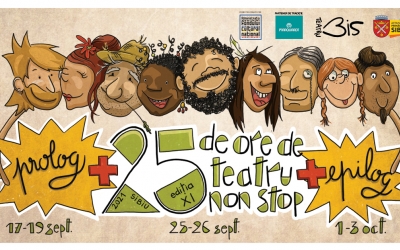 Maratonul teatral „25 de ore de teatru non-stop”, într-un nou format: 25 de evenimente, în trei weekenduri consecutive, offline și online