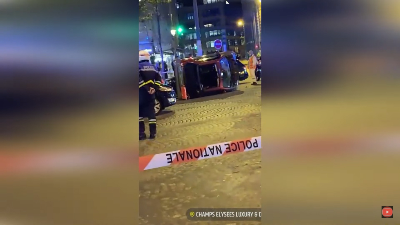 VIDEO O şoferiţă a lovit cu mașina patru trecători pe bulevardul Champs-Elysees din Paris. Femeia ar fi consumat protoxid de azot