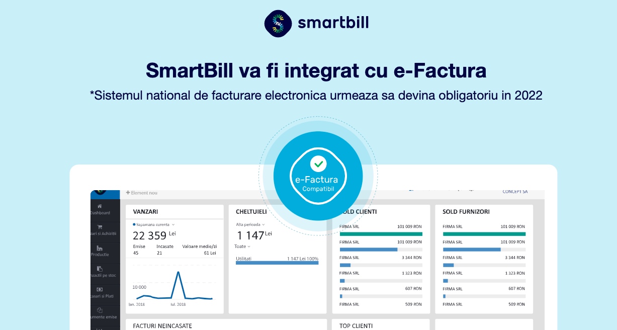 Clienții sibienilor de la Smart Bill își vor înregistra automat a facturile în sistemul RO e-Factura