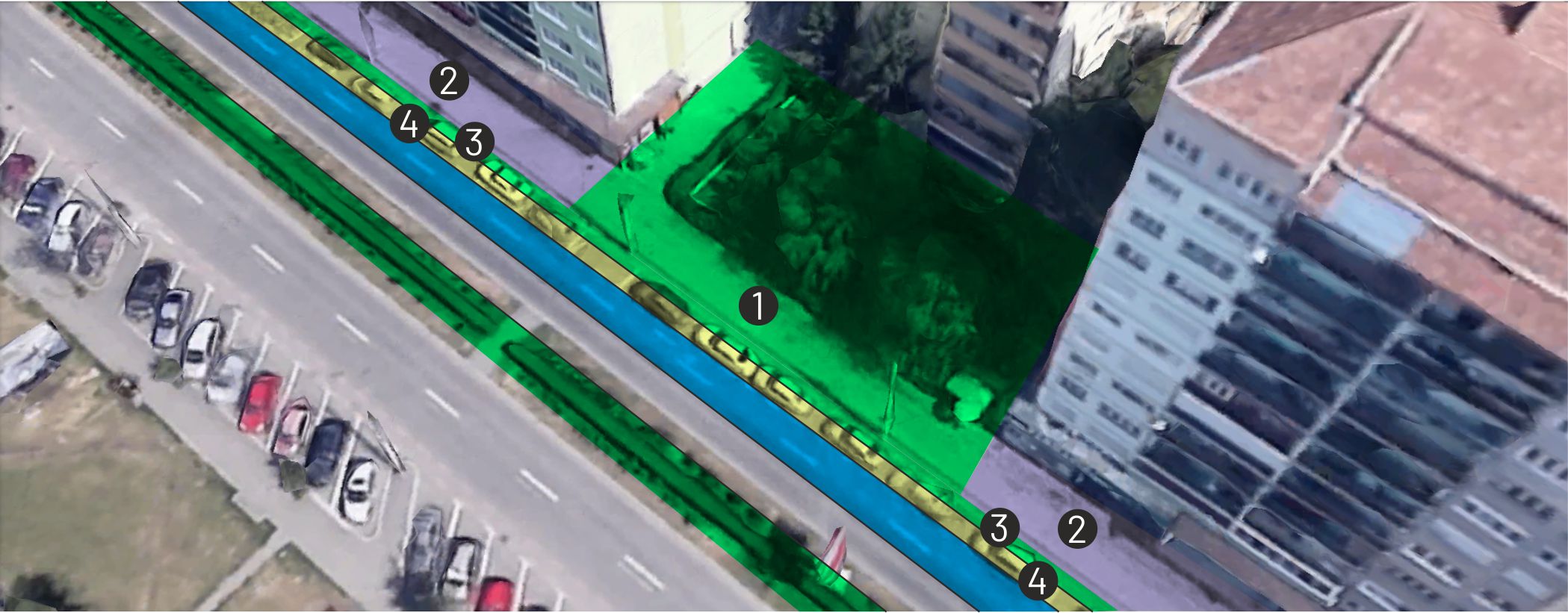 Zonă de promenadă, terase și pistă pentru biciclete lată și protejată. AIOS și Develop vin cu recomandări în vederea remodelării Bulevardului Mihai Viteazu