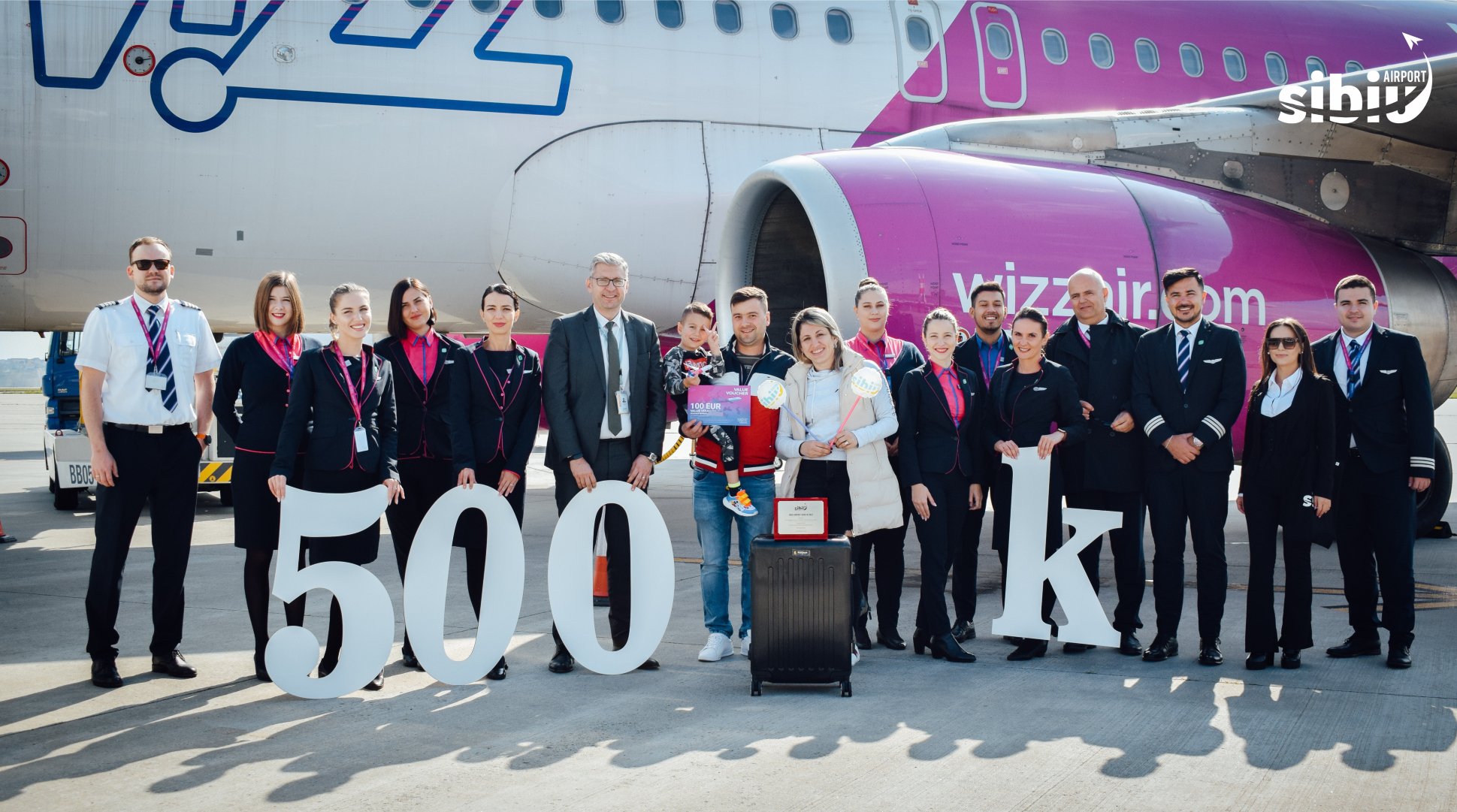 Aeroportul Sibiu a înregistrat astăzi pasagerul cu numărul 500.000