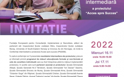 Conferință intermediară  de diseminare a rezultatelor obținute în cadrul proiectului Acces spre Succes