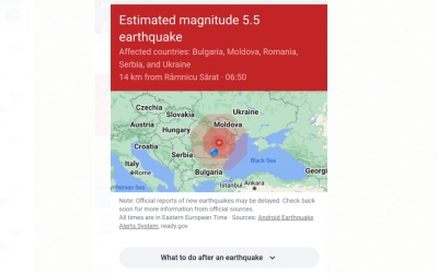 Cutremur de 5,5 grade Richeter, în Buzău, la 190 de km de Sibiu. ”Nu au fost primite apeluri la 112”