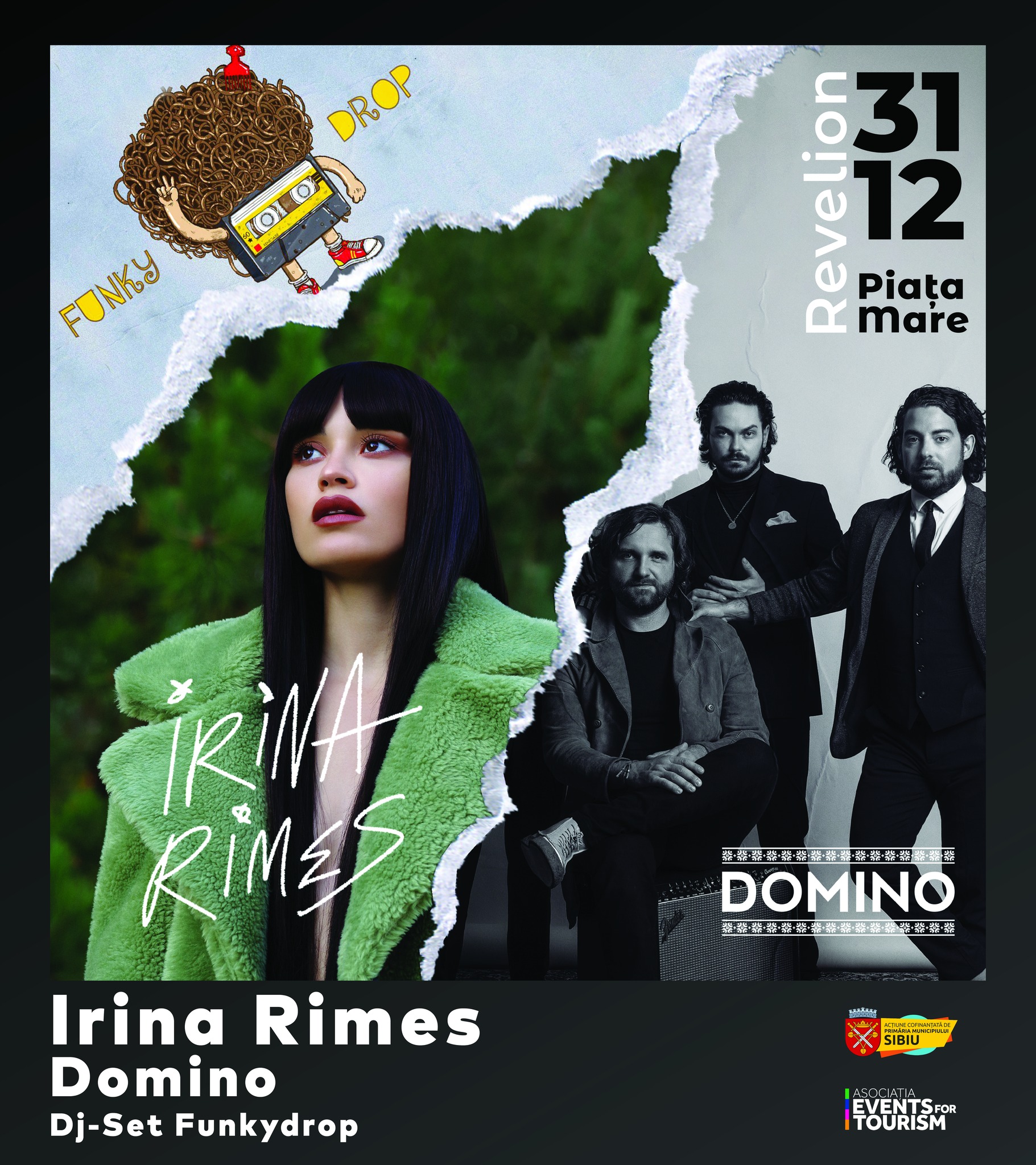 Concert de Revelion la Sibiu: Irina Rimes, Domino și FunkyDrop  vor urca pe scena din Piața Mare