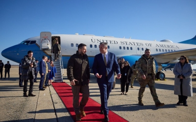 La prima ieșire din țară de la izbucnirea războiului, președintele Ucrainei s-a dus în SUA