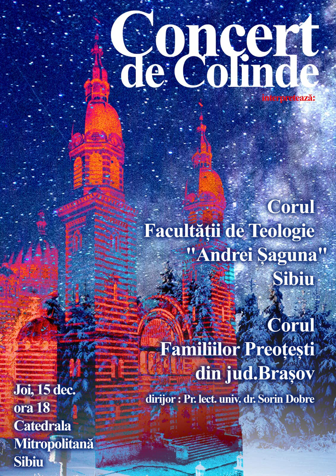 Concertul de Crăciun al studenților la Teologie se reia după pandemie. Invitați aparte vin de la Brașov, un cor format din familii de preoți