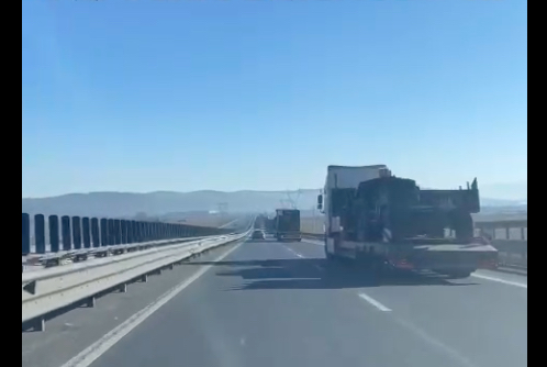 VIDEO-Primele utilaje militare americane Task Force Cougar au ajuns la Sibiu