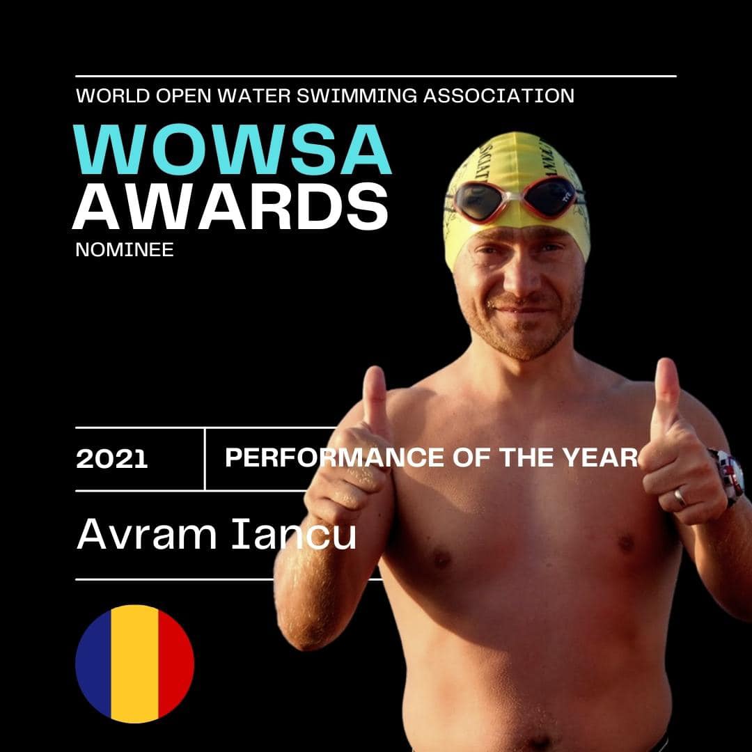 Avram Iancu, bibliotecarul din Petroşani, a primit titlul mondial Performance of the Year pentru înotul contra curentului în Dunăre