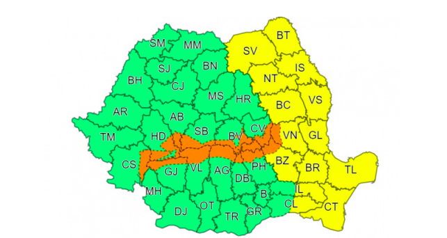 Meteorologii anunță cod portocaliu de viscol puternic în sudul județului Sibiu