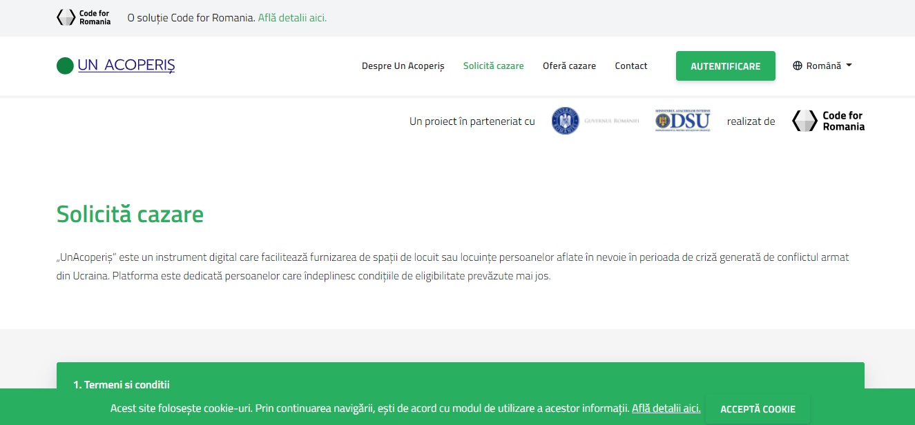 Platforma prin care ucrainenii își pot găsi cazare este funcțională