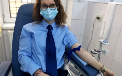 Zece jandarmi sibieni au donat sânge, în cadrul unei campanii naționale
