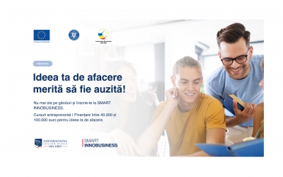 Comunicat de presă - Universitatea “Lucian Blaga” din Sibiu sprijină creșterea numărului de absolvenți care își găsesc un loc de muncă prin proiectul “Smart Innobusiness - sprijin pentru antreprenoriat și dezvoltare de afaceri inovative”