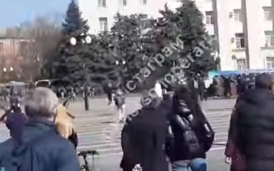 VIDEO Media ucraineană: rușii au tras împotriva protestatarilor, în Herson