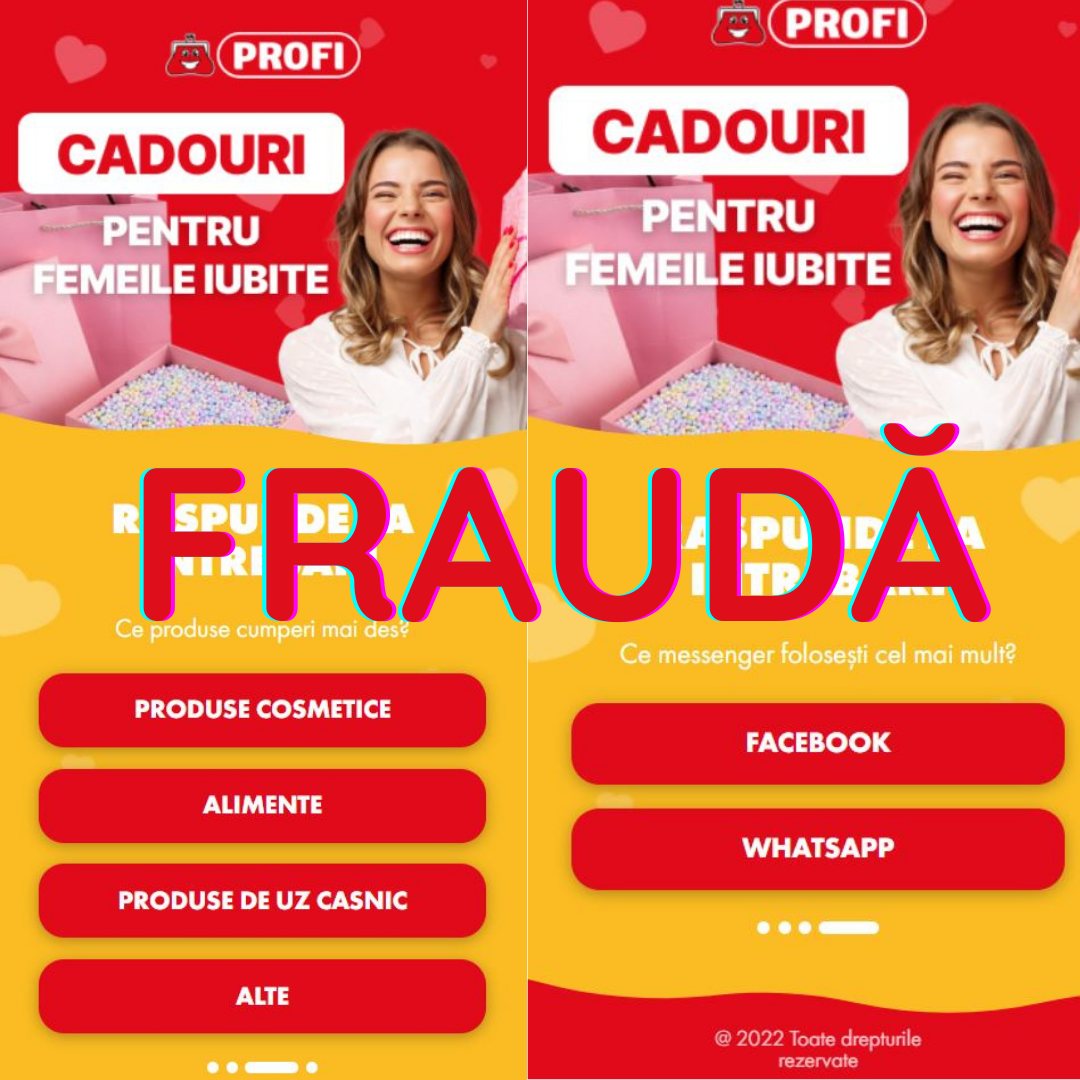 Premiu de 340 de lei pentru un chestionar - o nouă tentativă de fraudă care îi vizează pe clienţii Profi