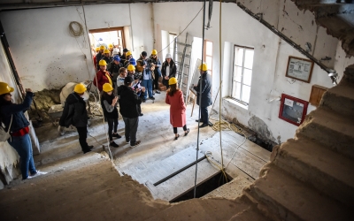 FOTO – Cum au evoluat lucrările de restaurare la Casa Artelor, viitorul hub cultural al Sibiului. „Un exemplu unic în România”