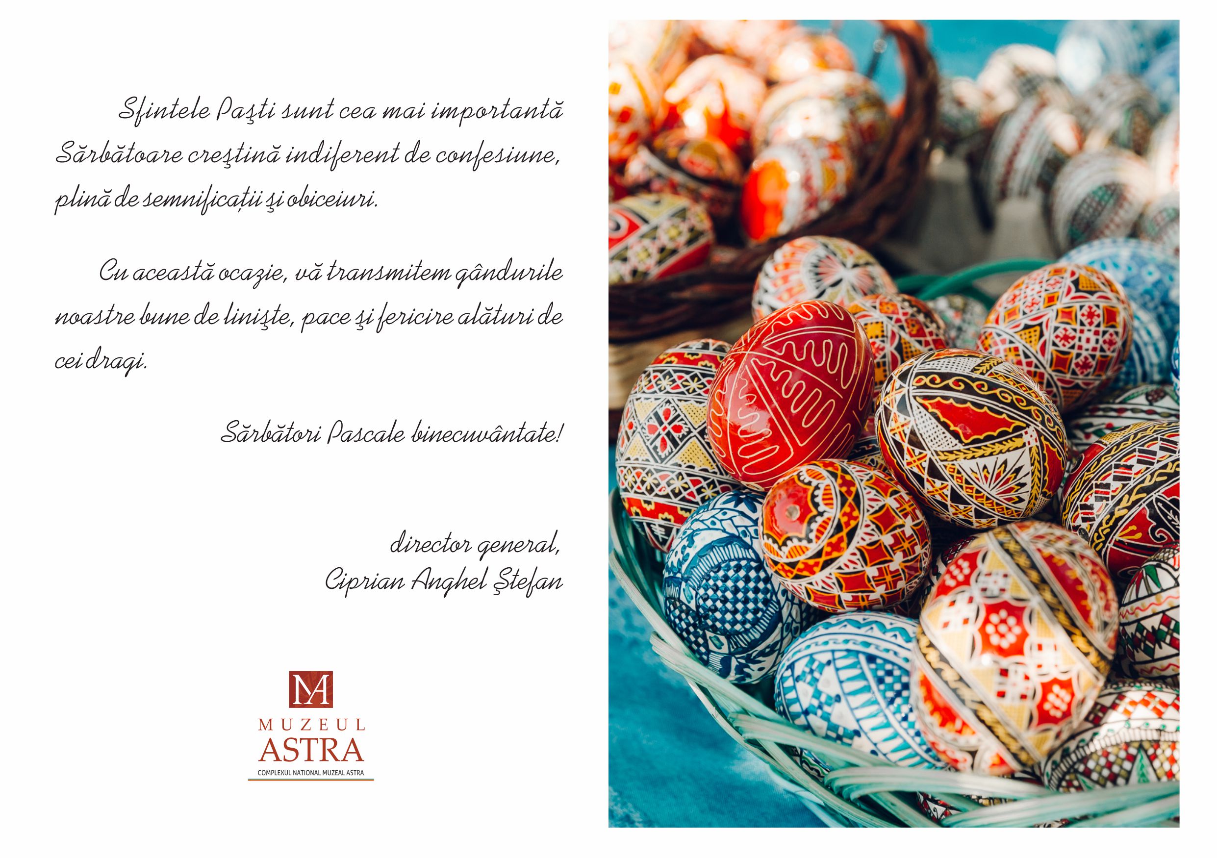 Mesajul Muzeului Astra cu ocazia sărbătorilor pascale