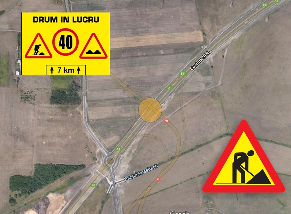 Trafic restricționat pe pasajul de peste A1, în zona aeroportului. Circulația va fi dirijată de semafoare
