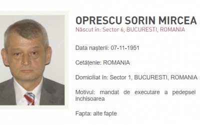 Sorin Oprescu, dat în urmărire generală după ce a fost condamnat la 10 ani și 8 luni de închisoare