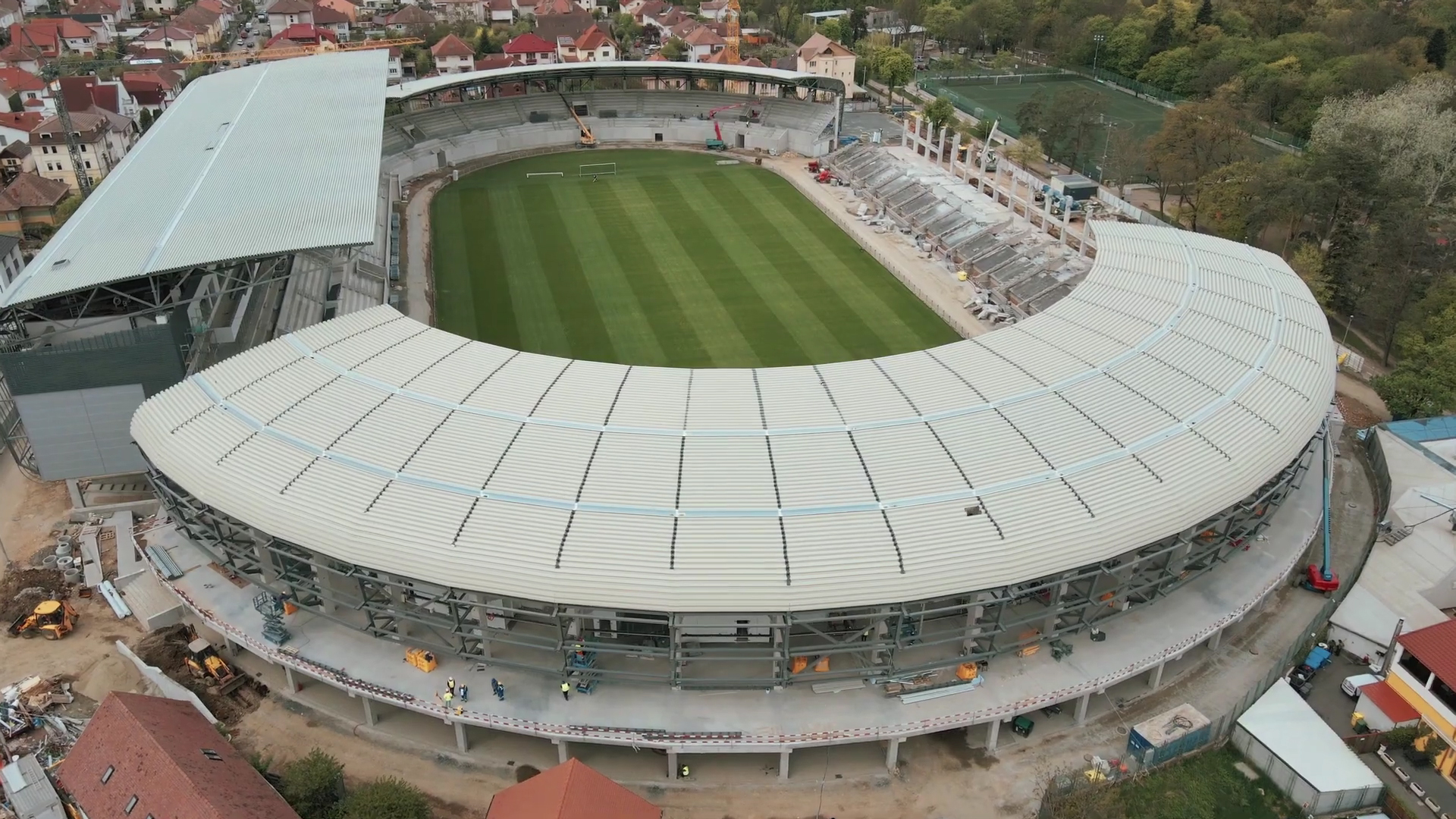 VIDEO Imagini noi cu stadionul Sibiului. Stadiul lucrărilor în luna mai