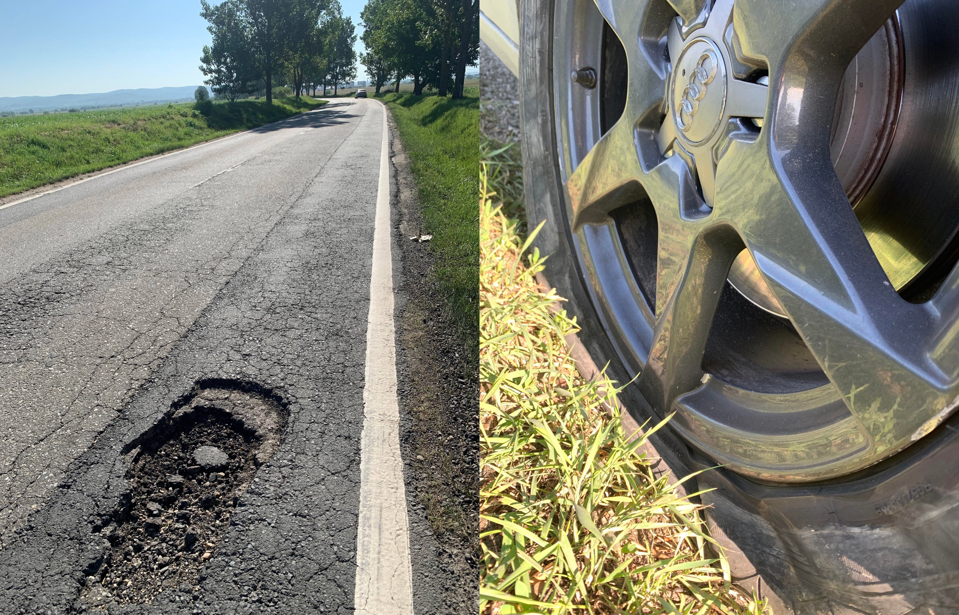 Reacția primăriei Sibiu după ce un sibian și-a tăiat cauciucul într-o groapă din oraș: Strada va fi modernizată în întregime