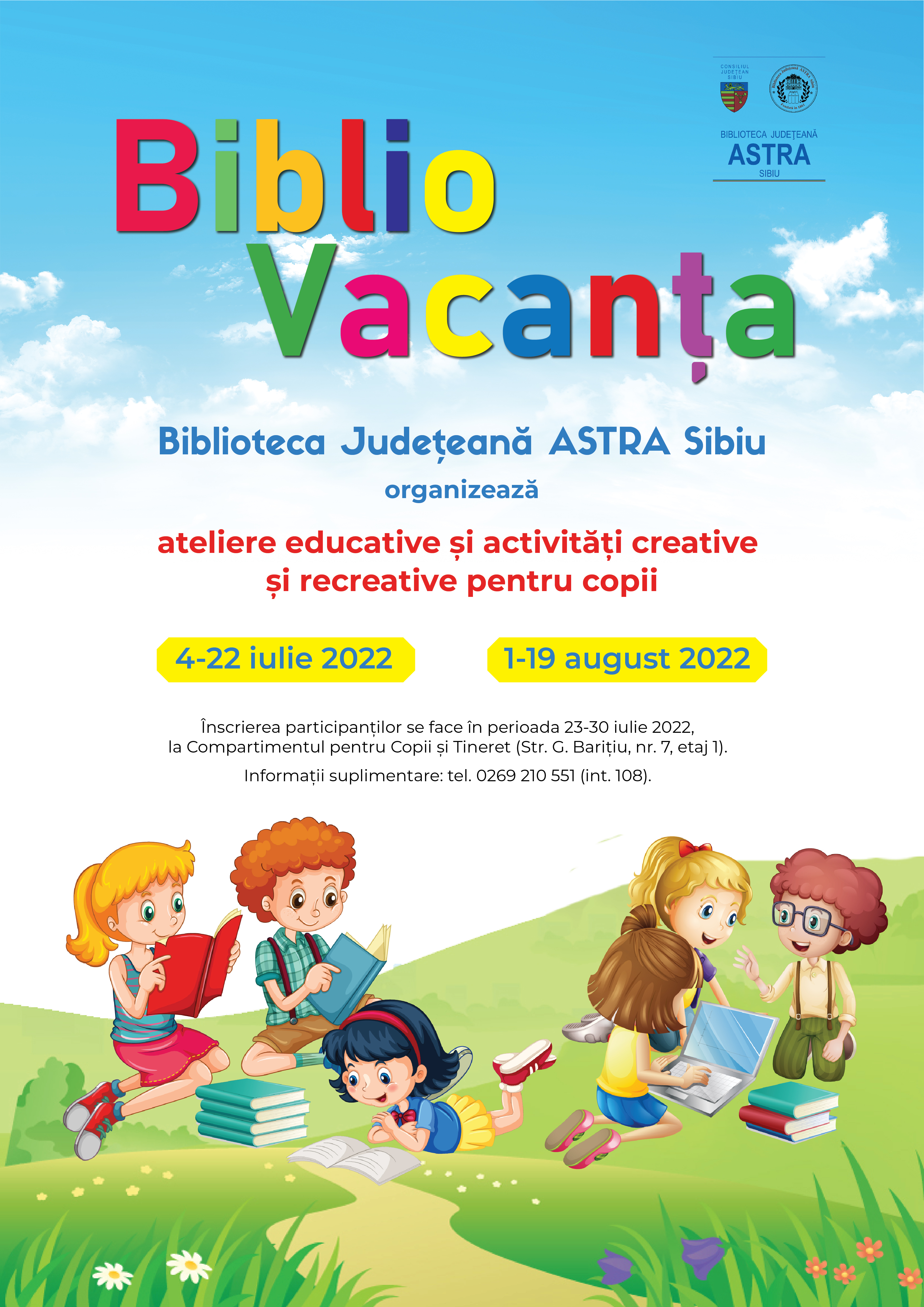 Activități de vacanță pentru copii, la Biblioteca Astra: ateliere creative, muzică, teatru și cinema