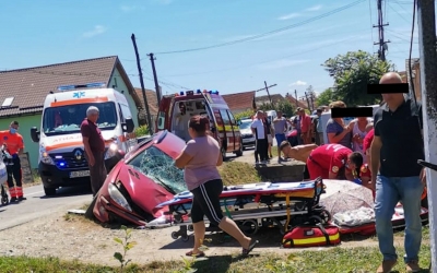 Actualizare accident grav în Nocrich: pietonul în comă a fost preluat de elicopterul SMURD