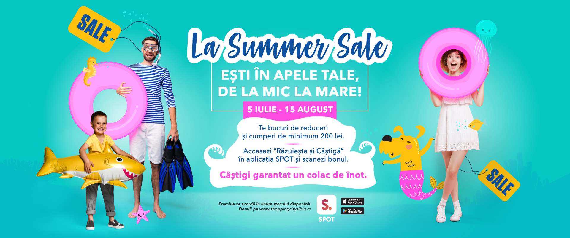 Shopping City Sibiu aduce utilizatorilor SPOT reduceri și premii estivale pentru întreaga familie
