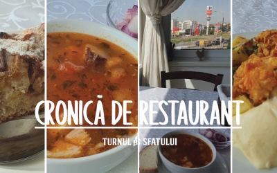 Restaurant cu priveliște urbană și mâncare bună. Pentru oameni practici