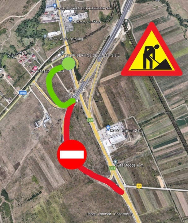 Drumarii anunță schimbarea ieșirii de pe autostradă, în Șelimbăr