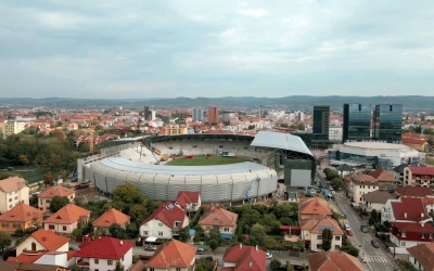Imagini noi cu stadionul Sibiului, în septembrie. Primele secvențe din interior