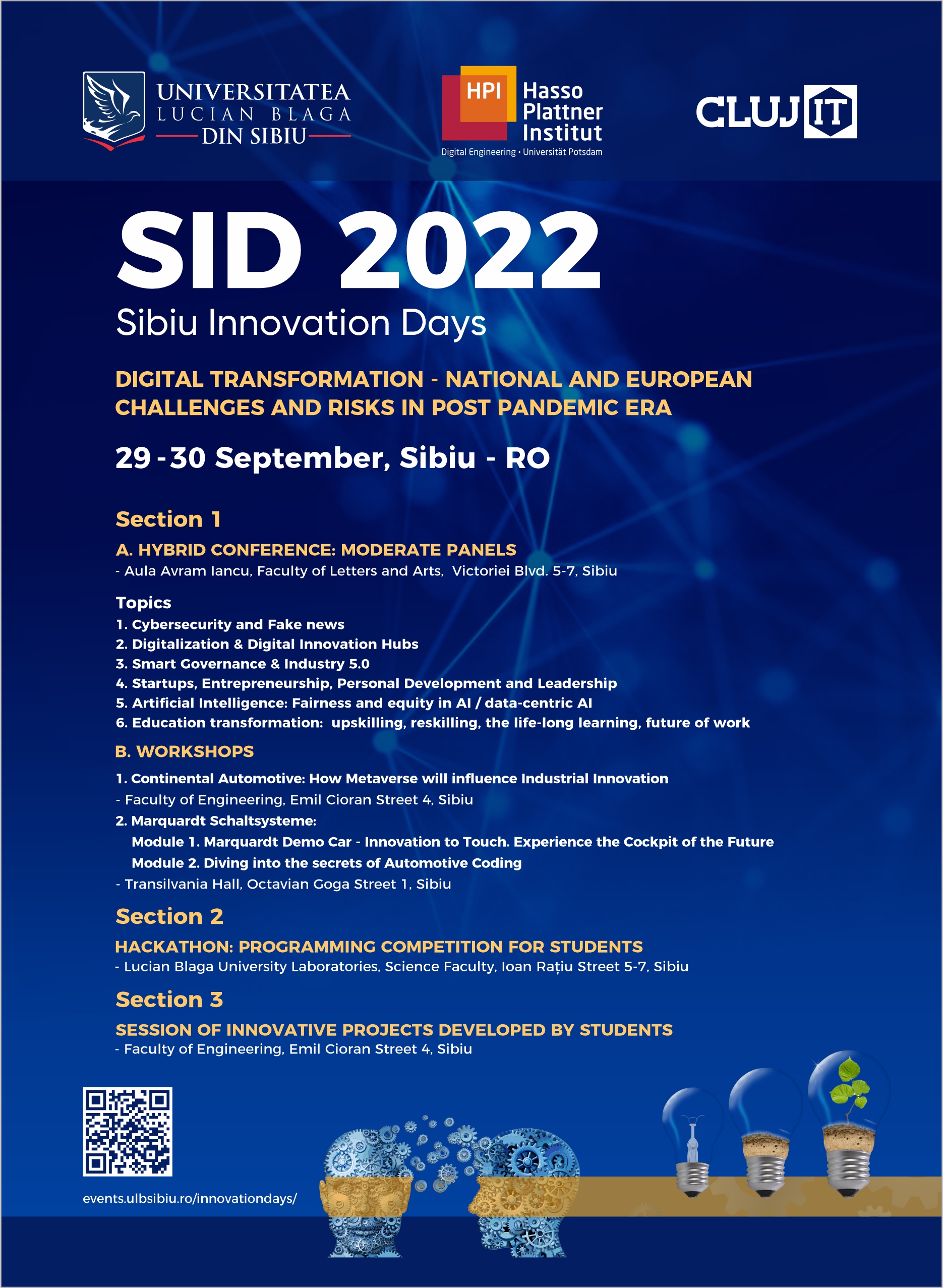 Transformare digitală: Provocări și riscuri în era post-pandemică la Sibiu Innovation Days 2022 (SID2022)