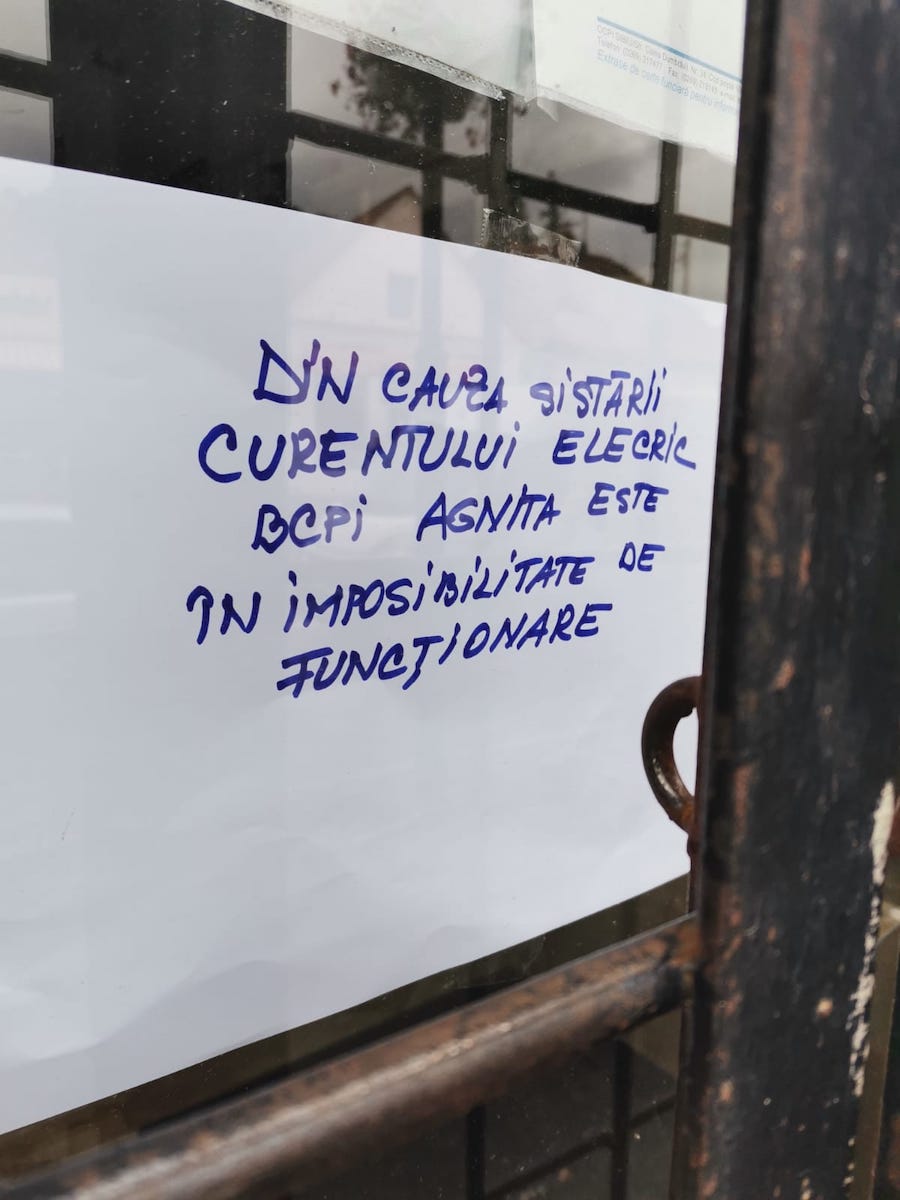 Biroul de cadastru Agnita, debranșat de la curent. Directorul OCPI Sibiu: ”Situația e sub control”