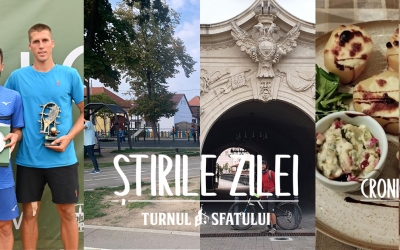 Știrile zilei - 25 septembrie. Parcul din Piața Cluj, ciuntit de verdeață, licitație de bijuterii la Fisc, un bosniac câștigă turneul Sibiu Open